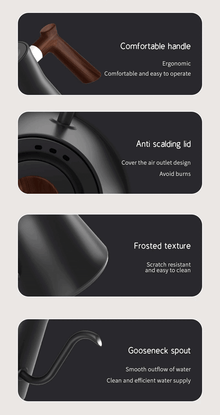 Svanehals Præcisions-Elkedel 0,9L – Temperaturkontrol 40-100°C - BloomVik